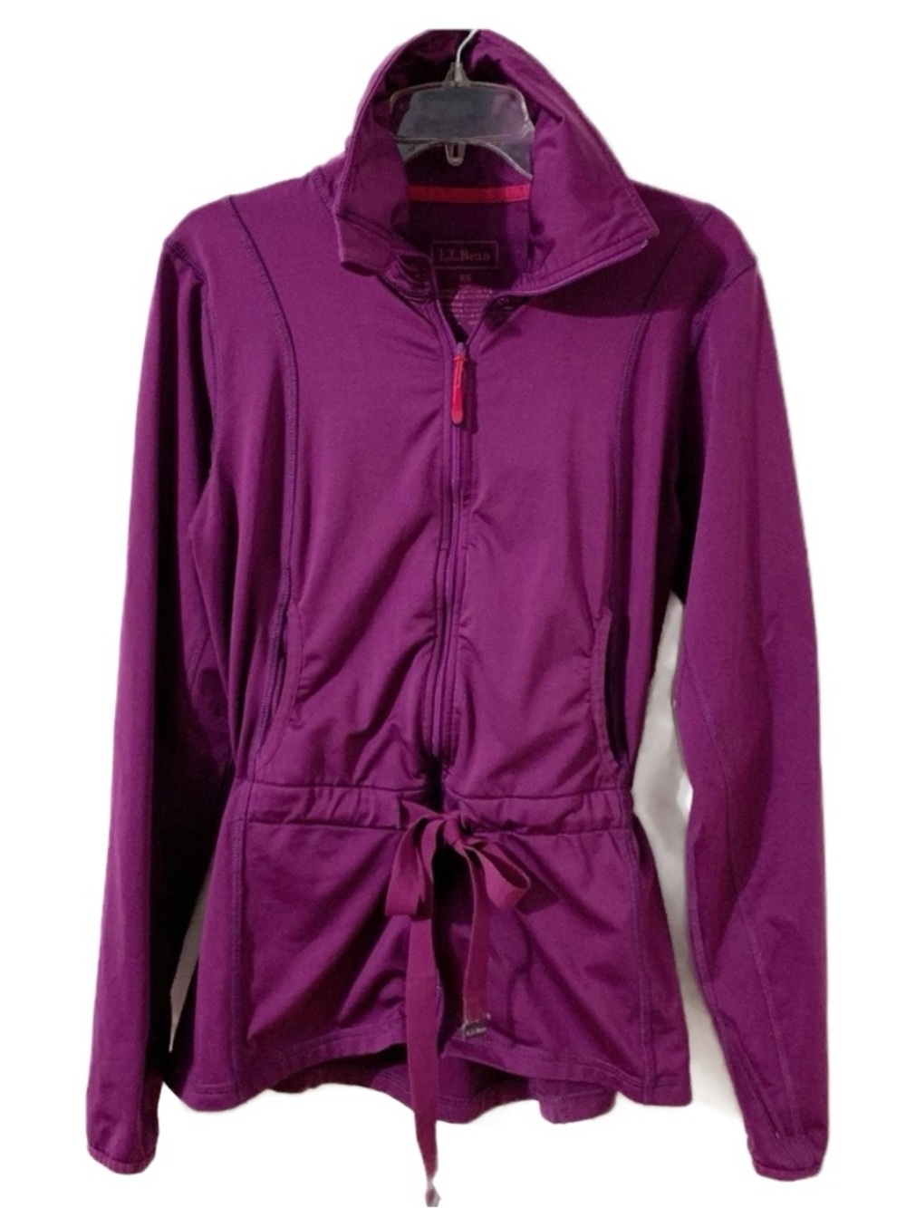 L. L. Bean Zipped Front Mock Turtleneck Drawstring Waist Athletic Warm-Up Jacket